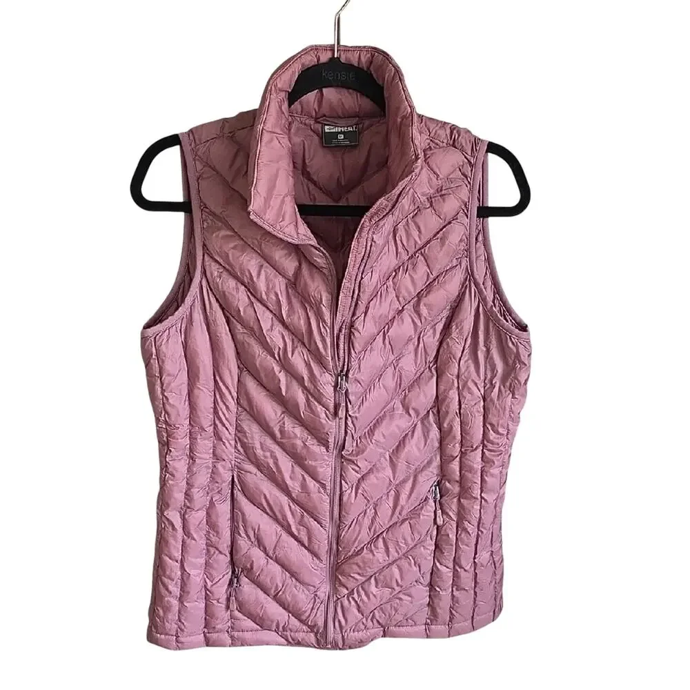 31 Degrees Heat Packable Pink Quilted Puffer Vest Womens Size Medium